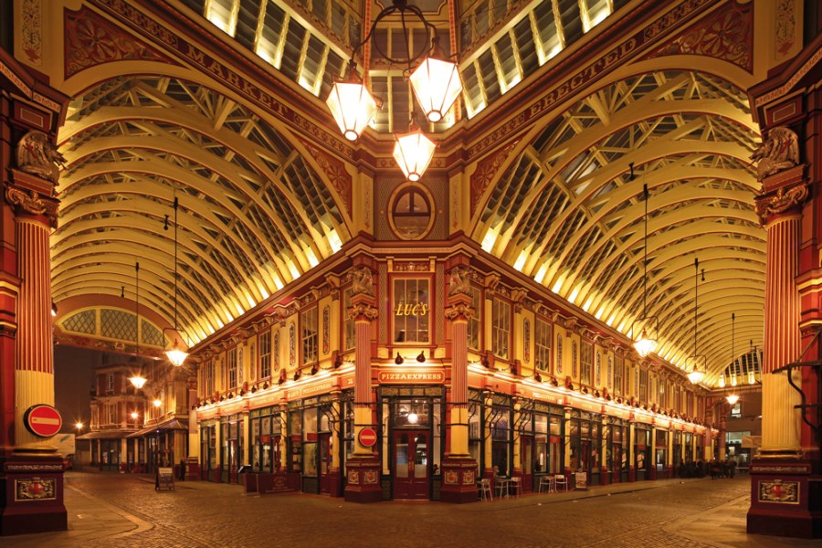 Leadenhall Market in the City of London, designed by Horace Jones (1819–87) and opened in 1881 (photo: 2011).