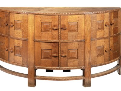 Demi-lune sideboard (c. 1902–05), Ernest Gimson. Marchmont House, Duns.