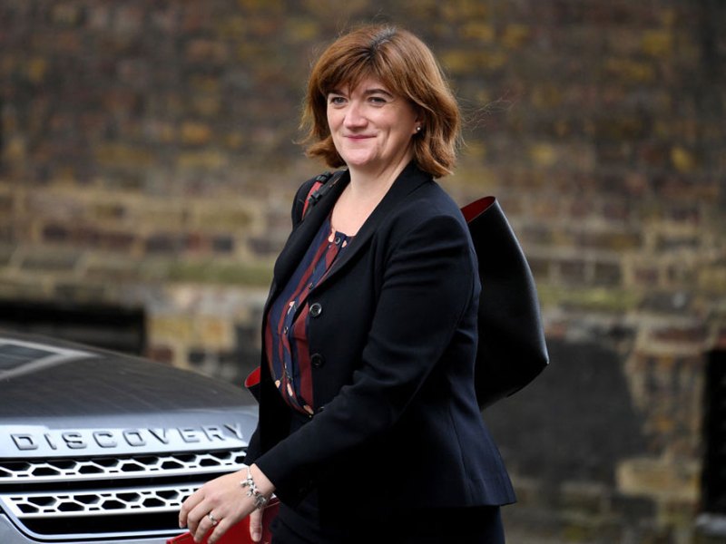 UK culture secretary Nicky Morgan arrives at Downing Street on 16 October 2019.