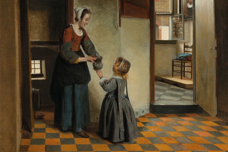 Woman with a Child in a Pantry (detail; c. 1656–60), Pieter de Hooch. Rijksmuseum, Amsterdam