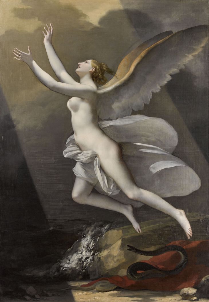 L'Âme brisant les liens qui l'attachent à la terre (1821–23), Pierre-Paul Prudhon.