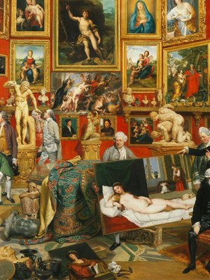 Tribuna of the Uffizi (detail; 1772–77), Johann Zoffany. Royal Collection. Photo: Wikimedia Commons