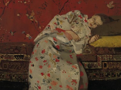 Girl in a red kimono (detail; c. 1893), George Hendrik Breitner. Kunstmuseum Den Haag