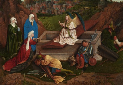 The Three Marys at the Tomb (detail; c. 1410–26), Hubert and Jan van Eyck.