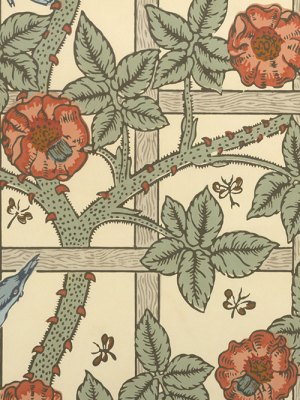 Wallpaper design, ‘Trellis’ (detail; designed 1862, first produced 1864), William Morris. Metropolitan Museum of Art, New York