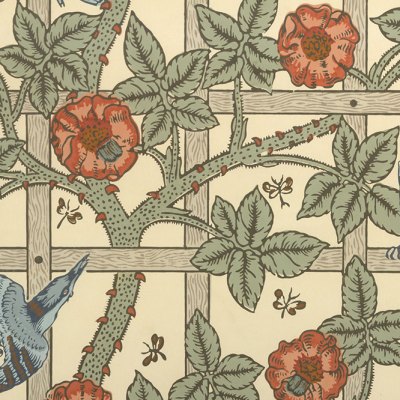 Wallpaper design, ‘Trellis’ (detail; designed 1862, first produced 1864), William Morris. Metropolitan Museum of Art, New York