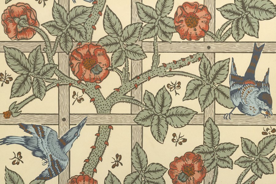 Wallpaper design, ‘Trellis’ (detail; designed 1862, first produced 1864), William Morris. Metropolitan Museum of Art, New York