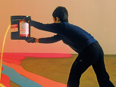 Fling, Dribble, and Drip (detail; 1970), Lynda Benglis, frontispiece of Jerry Saltz’s How to be an Artist (2020).