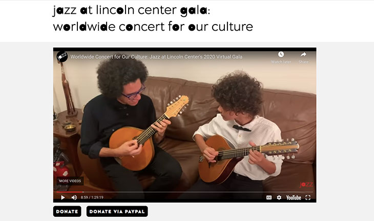 Screenshot of the 2020 Jazz at Lincoln Center Gala: Worldwide Concert for our Culture