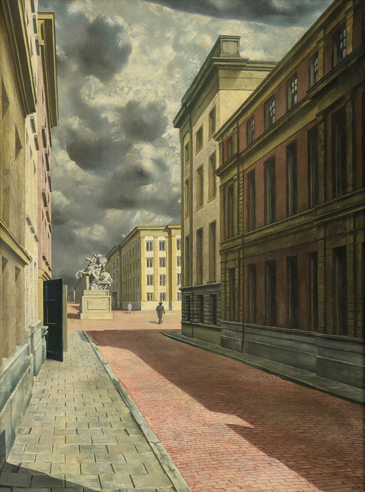 Street with Statue (1934), Carel Willink. Museum MORE, Gelderland.