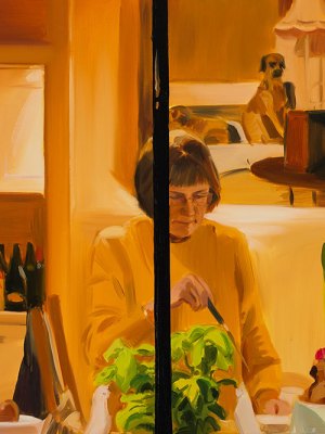Making Fishcakes, Late Afternoon, December (detail; 2019), Caroline Walker.