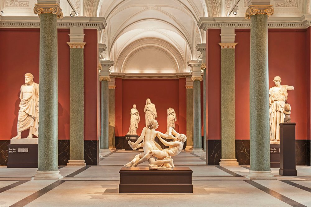 The restored Antikenhalle, or Hall of Antiquities, in the Gemäldegalerie Alte Meister, Dresden.