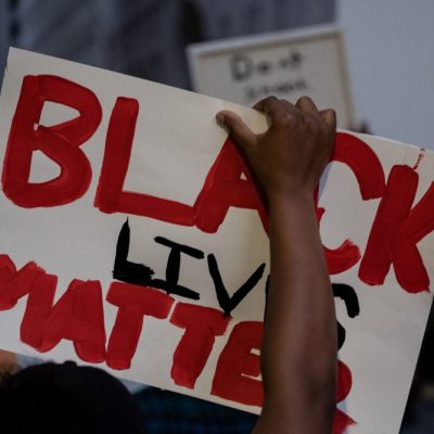 A protest in Detroit on May 29, 2020, during a demonstration over the death of George Floyd. Photo: Seth Herald/AFP via Getty Images