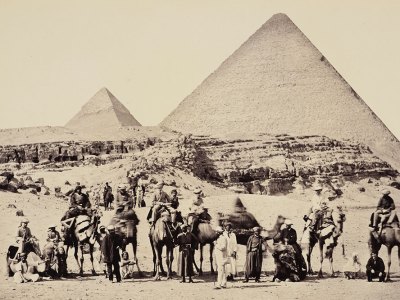 The Prince of Wales and Group at the Pyramids, Giza, Egypt (1862), Francis Bedford.