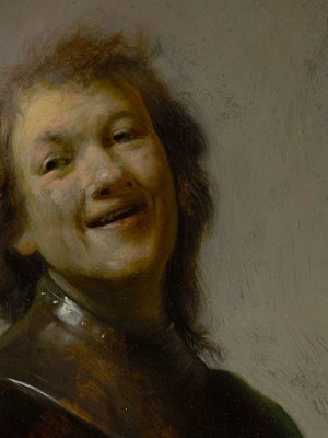 Rembrandt Laughing (detail; c. 1628), Rembrandt van Rijn. J. Paul Getty Museum, Los Angeles