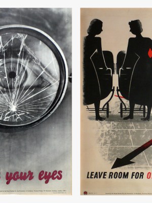 ‘Protect your Eyes’ (c. 1942) designed by Manfred Reiss and G.R. Morris (left).