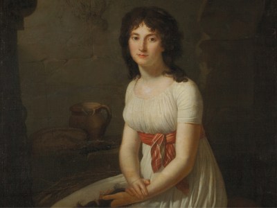 Citizen Tallien in a Cell in La Force Prison, Holding Her Cut Hair (detail), (1796), Jean-Louis Laneuville. Private collection. Photo: courtesy Yale University Press; © Christies Images/Bridgeman Images