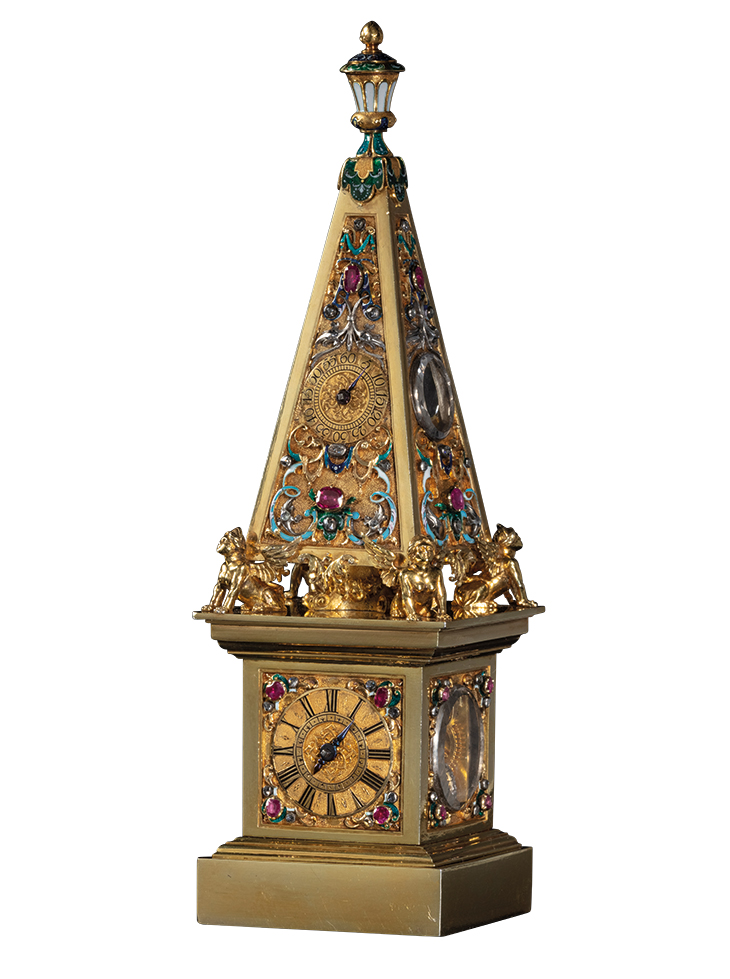 Obelisk clock (c. 1720–25), Johann Heinrich Köhler.