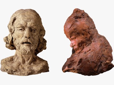Left: Head of Saint John the Baptist (1877/78), Auguste Rodin. Staatliche Kunsthalle Karlsruhe. Right: La Portinaia (1883/84), Medardo Rosso. Collection PCC, Lugano