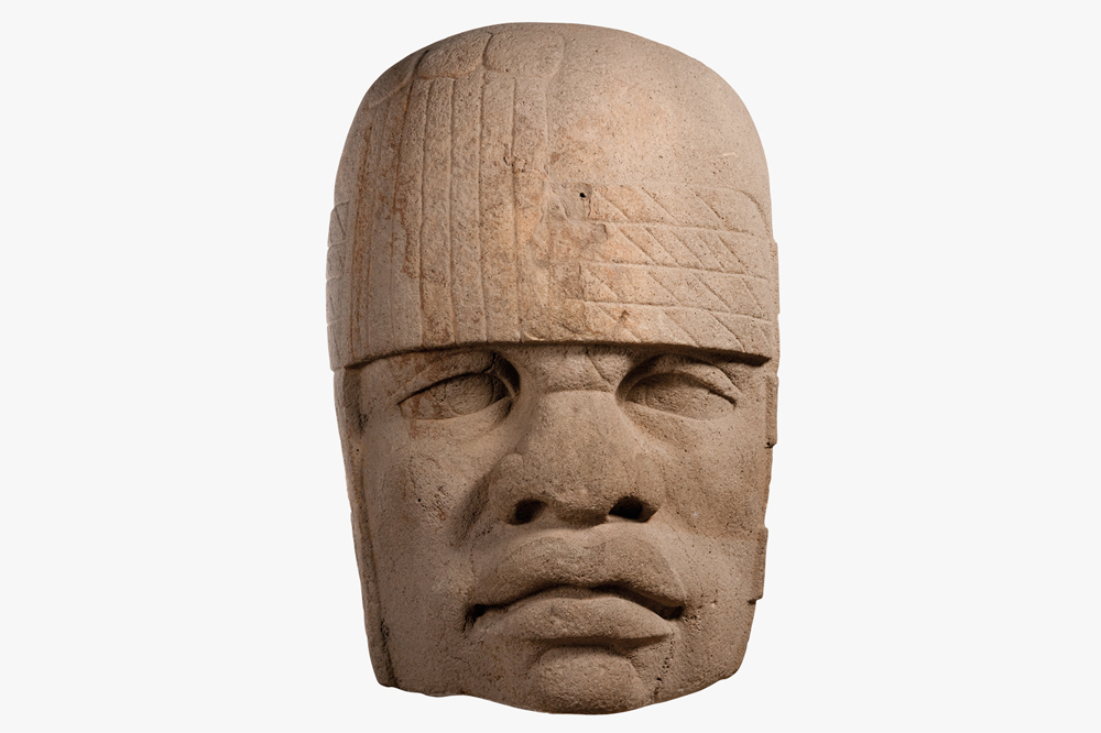 Colossal head 4 (1200–900 BC), Olmec, Mexico. Museo de Antropología de Xalapa.