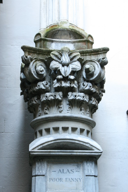 The memorial to Fanny in Monk’s Yard, Sir John Soane’s Museum, London. 