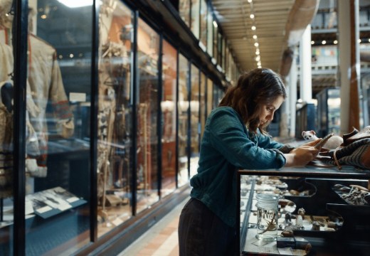 Lyra Belacqua in the Pitt Rivers Museum, Oxford.