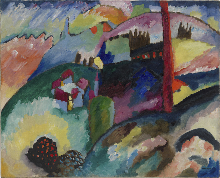 Landscape with Factory Chimney (1910), Vasily Kandinsky.