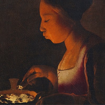 A Girl Blowing on a Brazier (detail; 1646–48), Georges de La Tour. Lempertz, Cologne (estimate €3m–€4m)