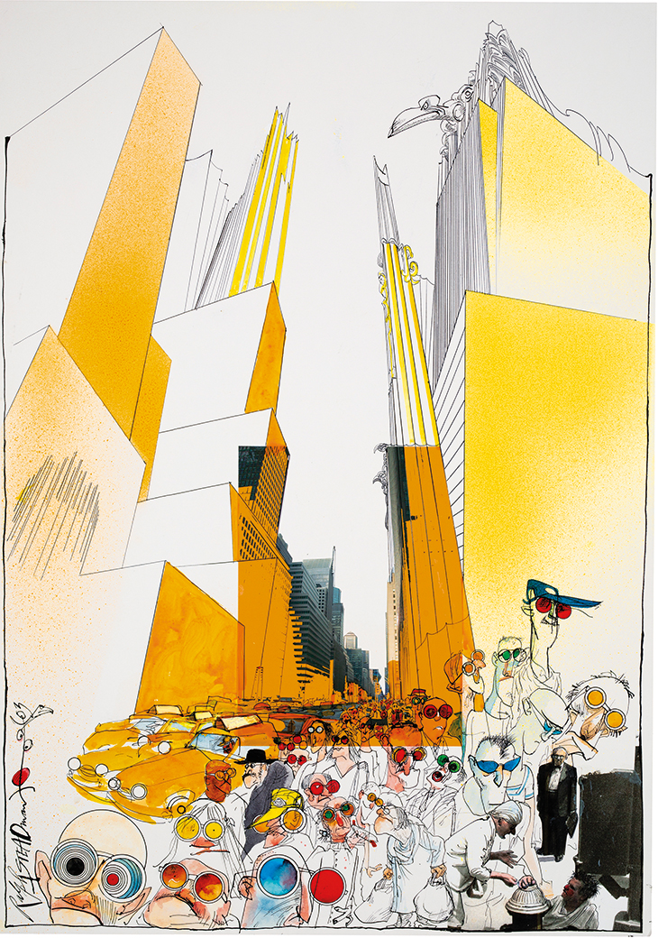 Street Scene, New York (2000), Ralph Steadman.