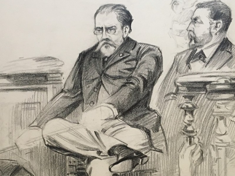 Zola on trial (1898), Maurice Feuillet.