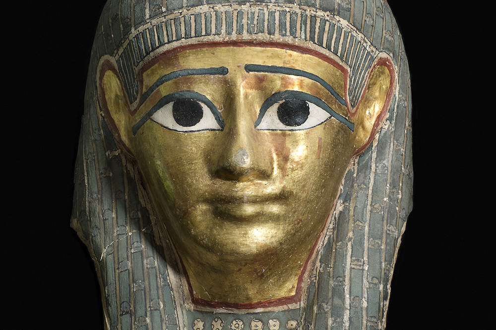 Mummy mask of a man (detail; c. 100 BC), Lahun, Egypt.