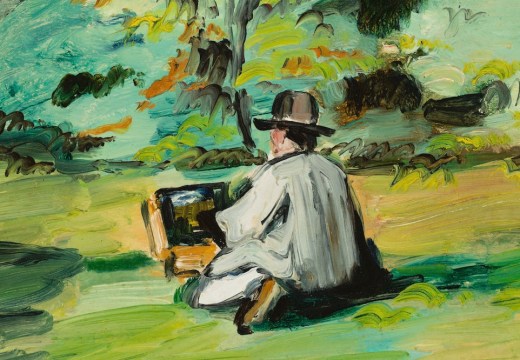 A Painter at Work (Justin Gabet) (detail; c. 1874–75), Paul Cézanne.