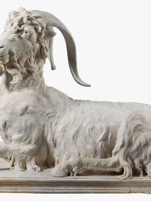 Horns of plenty – statue of a resting goat, late 1st century AD (body); head attributed to Gian Lorenzo Bernini (1598–1680). Torlonia Collection, Rome