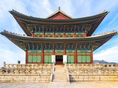 A room with a view: upon arriving in Seoul, art critic Andrew Russeth quarantined in a hotel room with views of landmarks including Gyeongbokgung Palace.