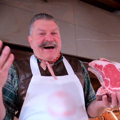 Steak night: Dario Cecchini grills a rib-eye, inspired by a still life by Jacopo Chimenti