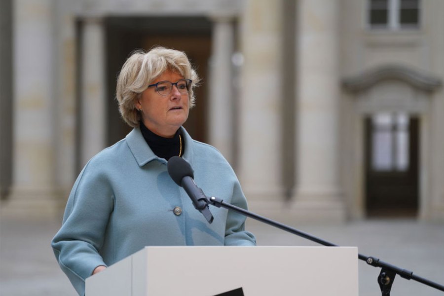 German culture minister Monika Grütters at the Humboldt Forum in Berlin.