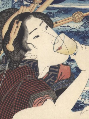 A Tipsy Courtesan from Fukagawa (c. 1830), Utagawa Kunisada. Sebastian Izzard Asian Art ($20,000)