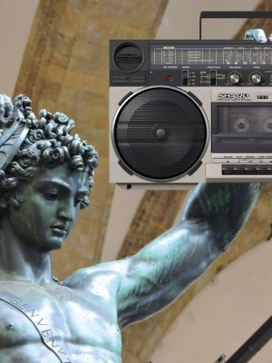 Broadcasting legend? Cellini’s Perseus plus boombox