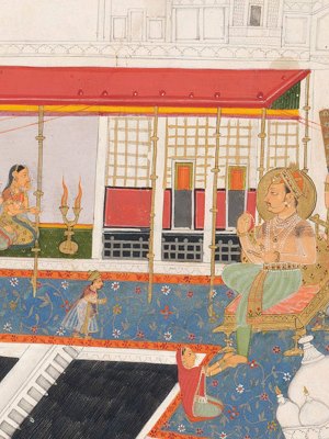 The Mood of Kota Palace (detail), (c. 1700), unknown artist, Udaipur. National