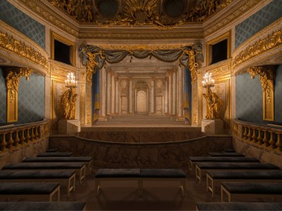 The Queen's Theatre at Versailles, built 1779–79 by Richard Mique for Marie Antoinette.