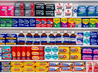 Essential retail: a view of Lucy Sparrow’s Bourdon Street Chemist (2021).