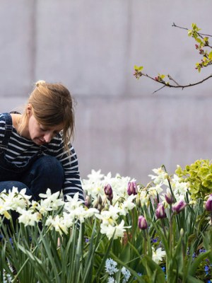 Gardener Katy Merrington at the Hepworth Wakefield.