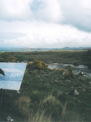 Work on the wild side –&nbsp;James Morrison painting in Scotland. Photo: Estate of James Morrison