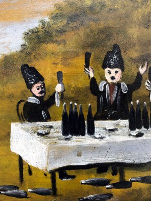 Supra man: a detail of one of Niko Pirosmani’s feast scenes, included in an exhibition at the Albertina, Vienna in 2018–19.