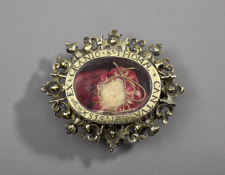 Relic containing a fragment of Thomas Becket’s skull. 