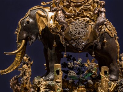 Captive audience: a close-up of the musical elephant automaton at Waddesdon Manor.