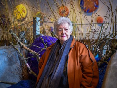 Sheila Hicks at an exhibition of her work at the Chaumont-sur-Loire castle in 2017.