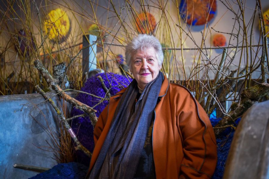 Sheila Hicks at an exhibition of her work at the Chaumont-sur-Loire castle in 2017.