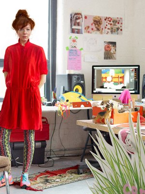 Heather Phillipson in her (physical) studio.