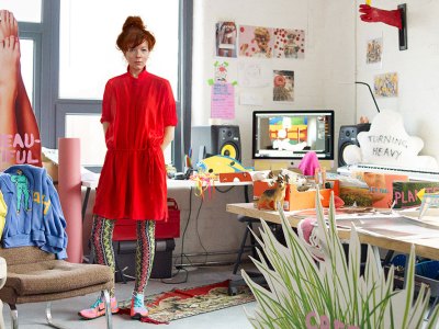 Heather Phillipson in her (physical) studio.